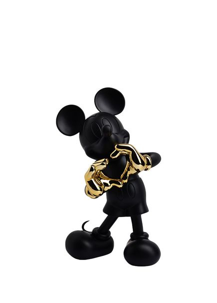 Mickey with Love Siyah Gold 60 cm Heykel