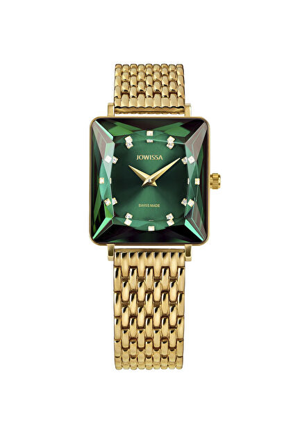 Facet Princess Swiss Made Gold Steel Women's Watch