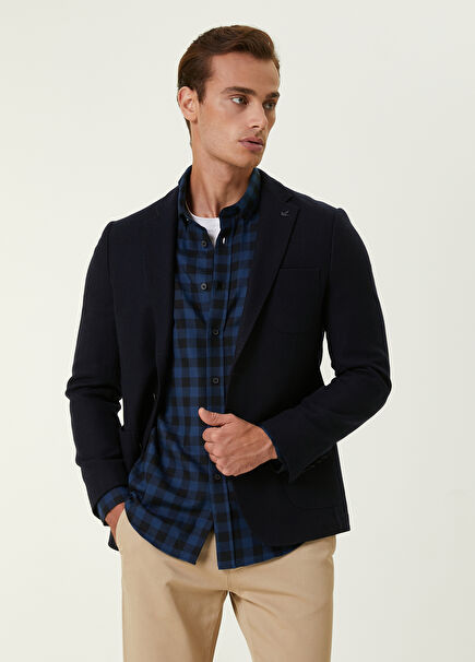 Drop 6 Navy Cashmere Wool Blazer