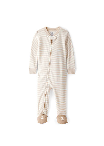 Bej Gergedan Desen Patikli Erkek Çocuk Uyku Tulumu