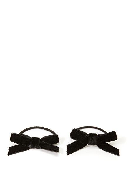 Softy Siyah Fiyonklu Kız Çocuk 2'li Toka