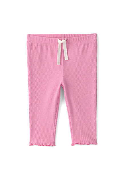 Pembe Fitilli Kız Bebek Pantolon