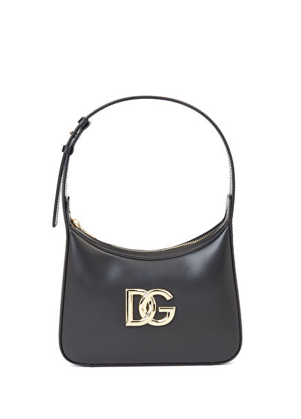 Siyah Logo Detaylı Kadın Deri Çanta