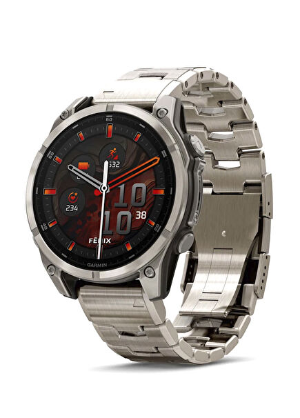 Fenix 8 Amoled Sapphire 47mm Gümüş Titanyum Kayışlı Akıllı Saat