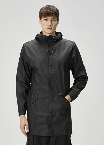 W3 Black Hooded Raincoat