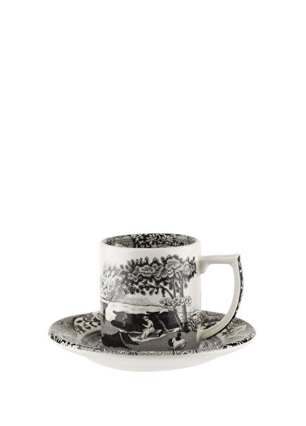 Black Italian Porcelain Espresso Cup