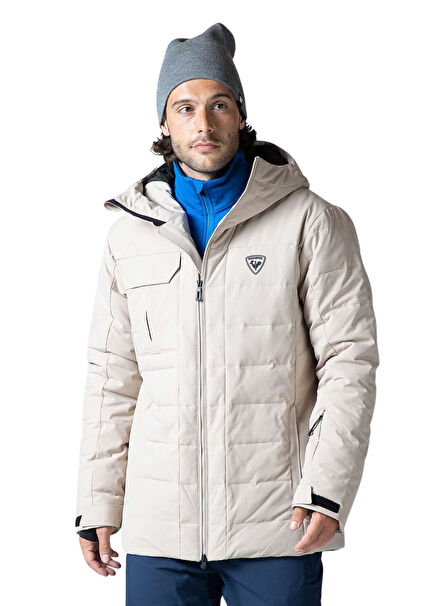 Puffy Parka Krem Erkek Snowboard Kayak Montu