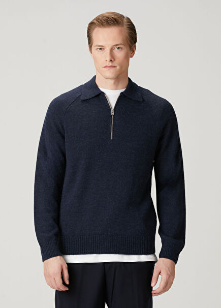 Lacivert Polo Yaka Triko