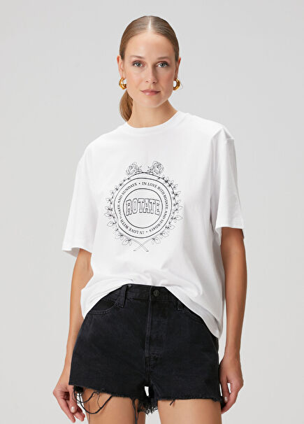 Loose Fit White Logo T-Shirt