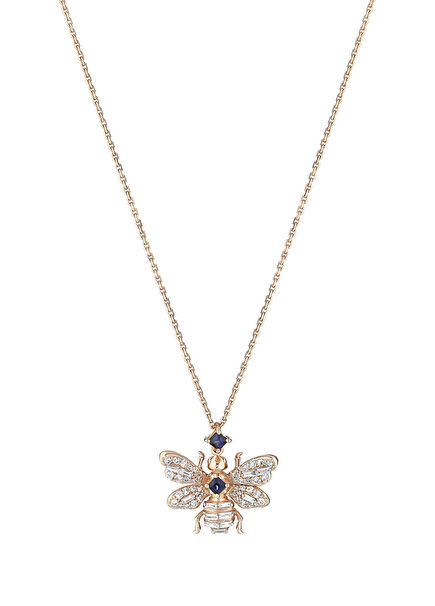Queen Bee Emerald Diamond Women's Gold Necklace