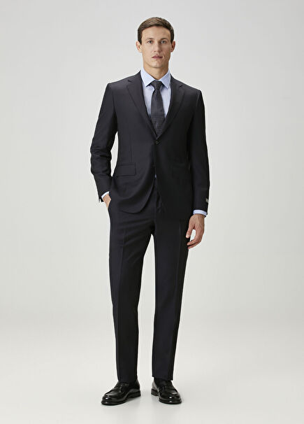 Navy Blue Wool Suit