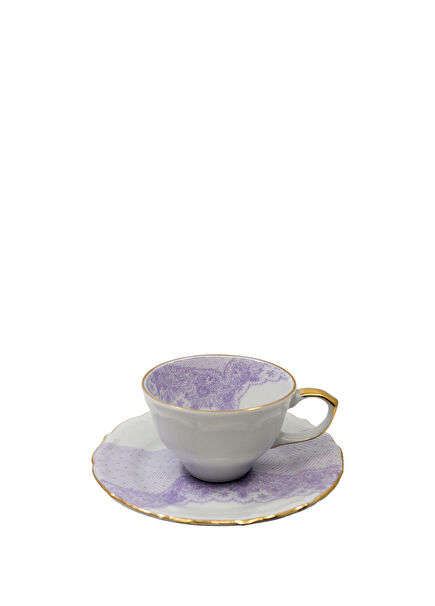 Volante Dentelle Lilac Porcelain Coffee Cup