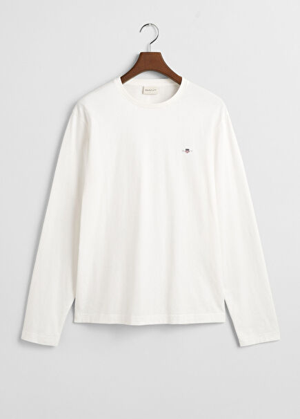 Krem Regular Fit Bisiklet Yaka Erkek T-shirt