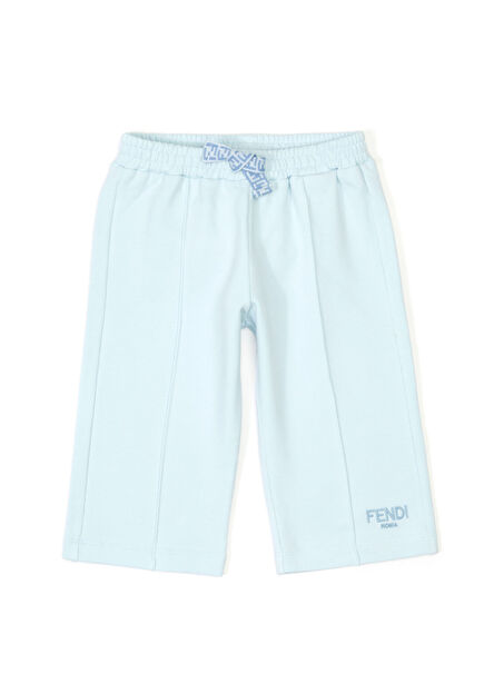 Light Blue Logo Embroidered Boys' Pants
