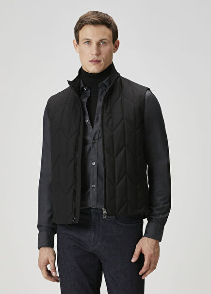 Black Quilted Vest
