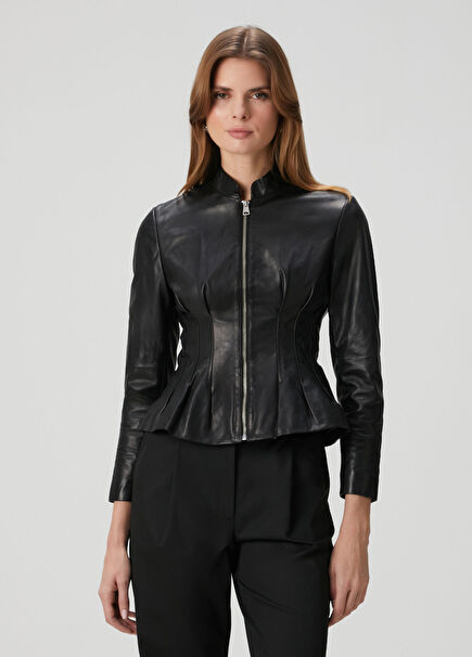 Clo Siyah Deri Ceket