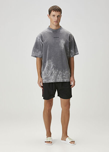 Black Logo Embroidered Shorts