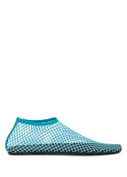 Turquoise Mesh Textured Ballet Flats