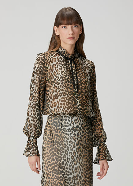Leopard Printed Chiffon Shirt