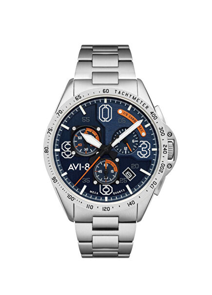 AV-4077-22 Metalik Gri Çelik Erkek Kol Saati