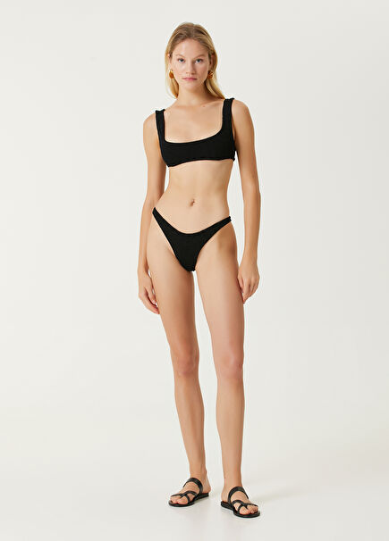 Ginny Black Textured Bikini Set