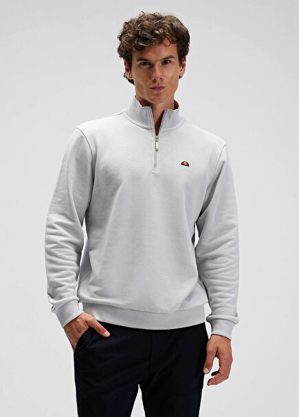 Gri Yarım Fermuarlı Erkek Sweatshirt EM580-GI