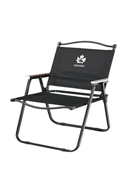 Black Steel Foldable Camping and Beach Chair