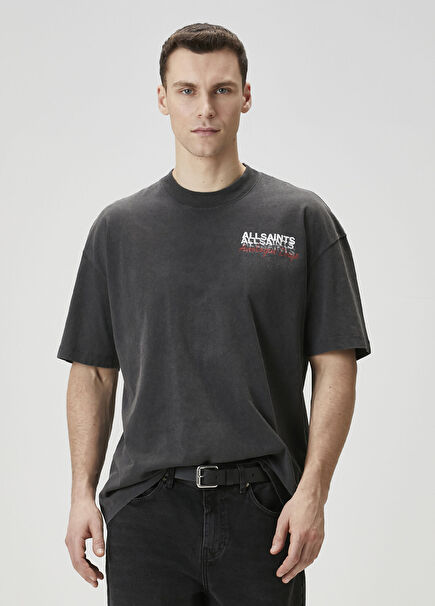 Graphene Anthracite Logo Print T-shirt