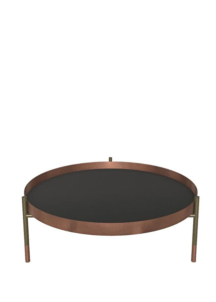 Metal Coffee Table with Planetary Glass Top