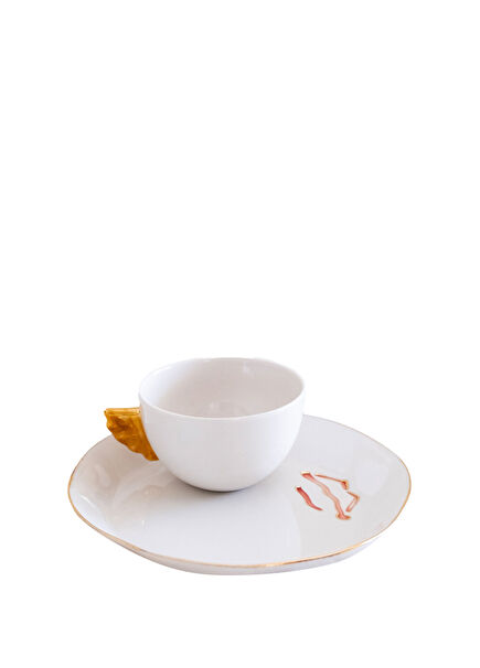 Volans Kiss Porselen Kahve Fincanı ve Tabağı