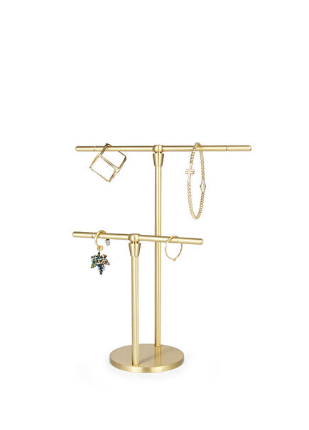 Brazen Handmade Brass Twin Jewelry Holder Necklace Hanger