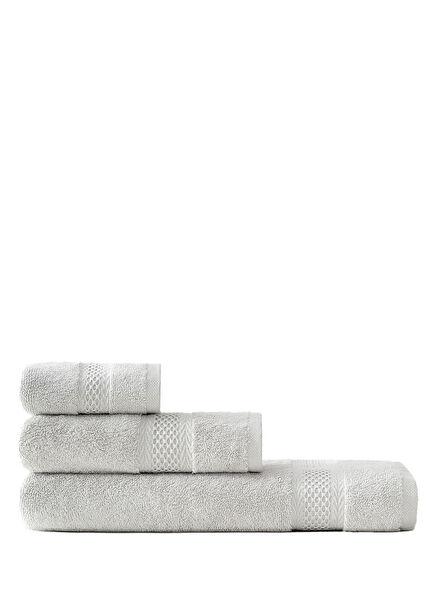 Auraline Gri Organik Pamuk 3'lü Havlu Seti