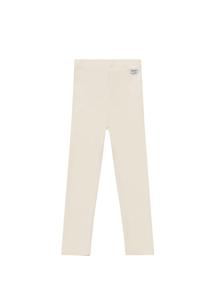 Ellie Krem Kız Çocuk Organik Pamuk Tayt