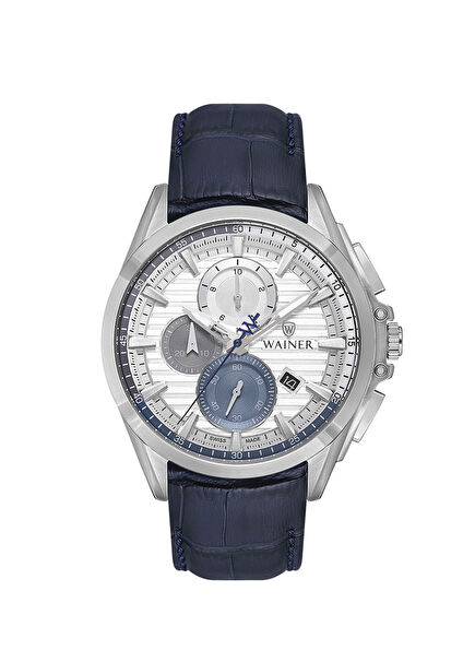 WA.19400-F Lacivert Deri Erkek Kol Saati