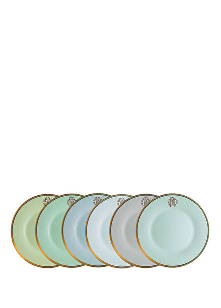 Lizzard Sunrise 6 Kişilik Pastel Renkli Porselen Pasta Tabağı 21 cm