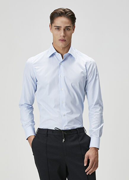 Liegi Blue Striped Shirt