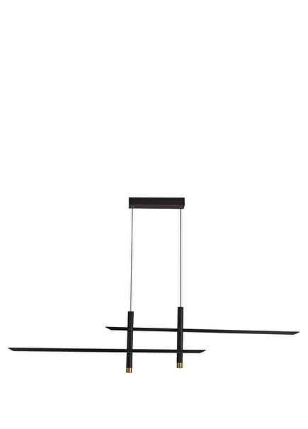 Esparta Siyah Alüminyum Gold Detaylı 153 cm Avize