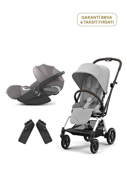Eezy S 360 Twist+2 Grey + Cloud T Plus  Grey + Adaptör Bebek Arabası Set