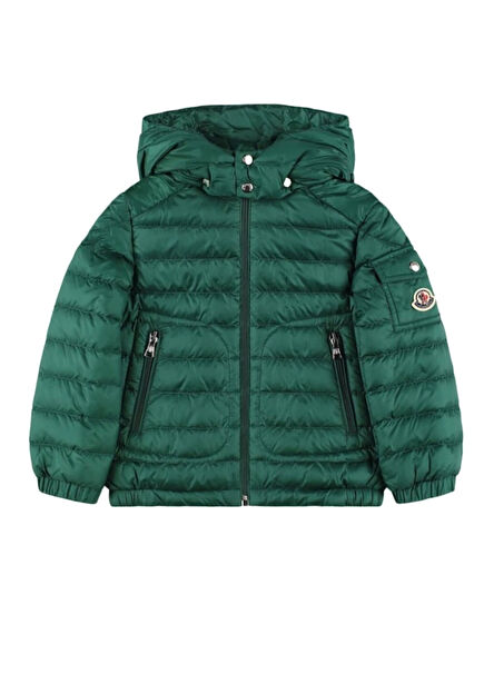 Yeşil Kapüşonlu Erkek Çocuk Ceket