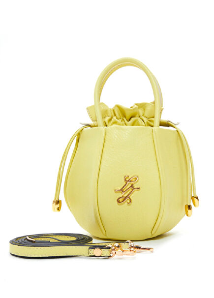 Forehead Yellow Leather Women's Shoulder Bag