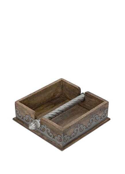 Wooden Napkin Metal Holder