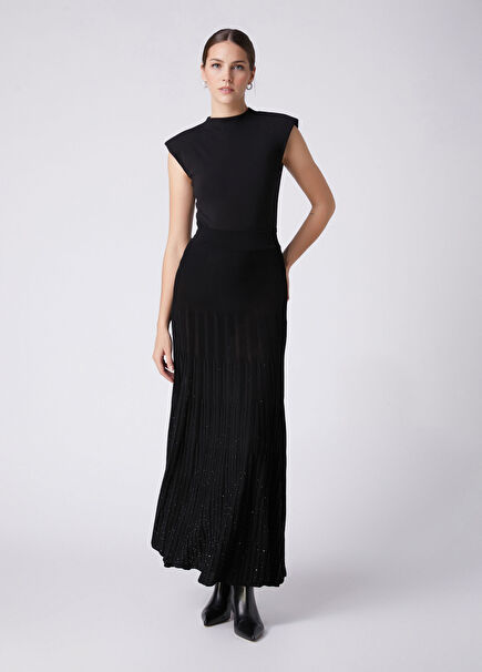 Black Hotfix Godeli Long Skirt