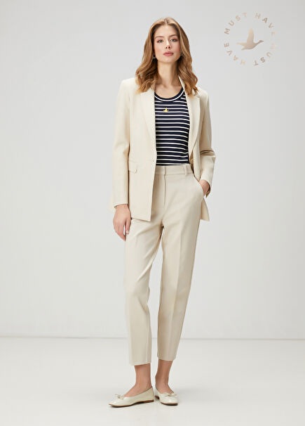 Beige Bonbon Cigarette Pants