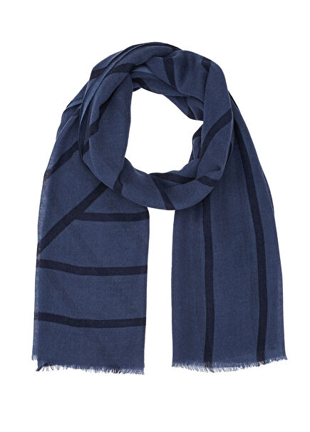 Mavi Kadın Yün Şal