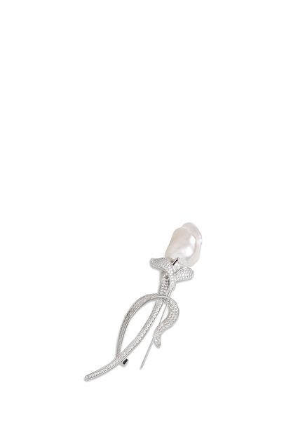 Tulip Age Silver 18K White Gold Plated Women's Brooch