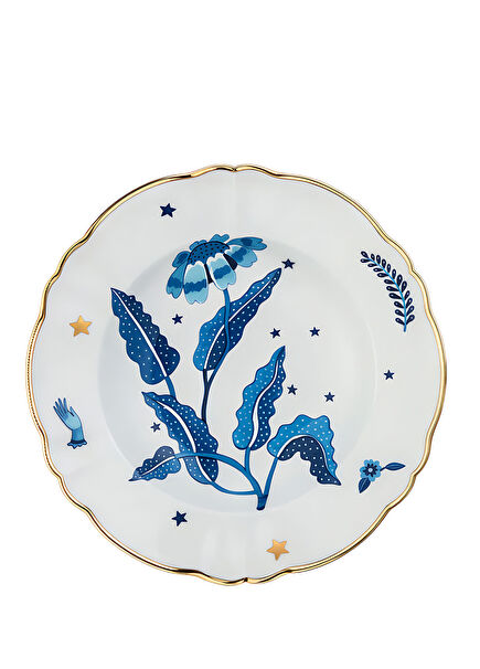 Marino Blue Patterned Porcelain Deep Plate 23 cm