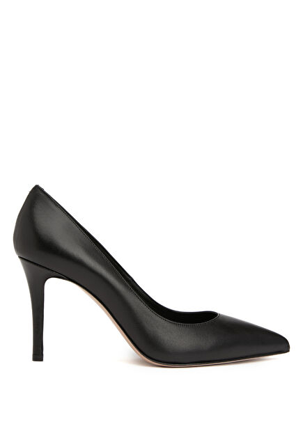 Black Leather Stilettos