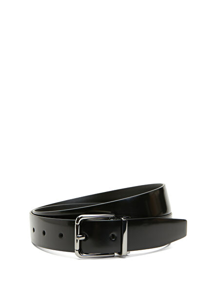 Black Men's Leather Belt