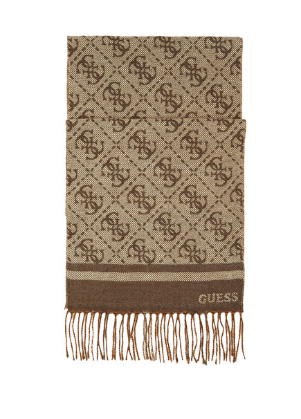 Mito Bej Logo Desenli Erkek Şal