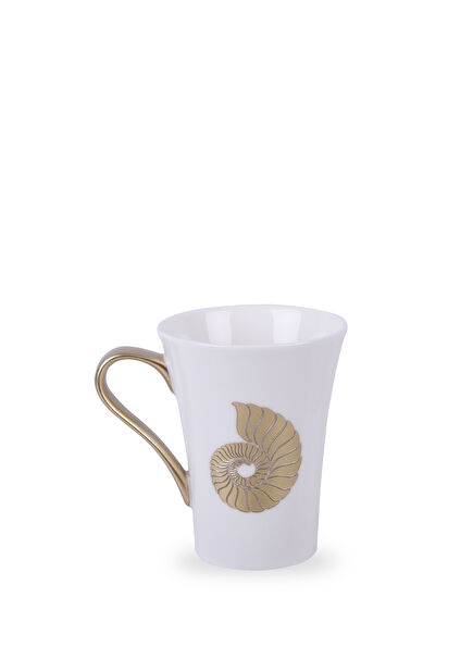Nautilus Beyaz Porselen Kupa
